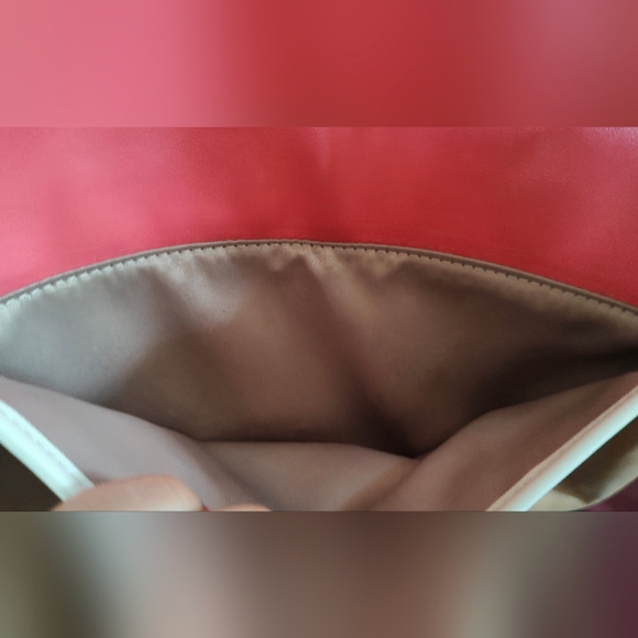 Coach Leather Colour Block Salmon/Tan/Ivory Crossbody Satchel Bagl - Picture 6 of 11